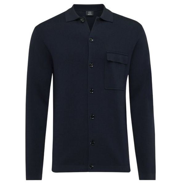 Genti Knitted Buttons Vest Navy