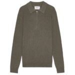 NN.07 Hansie Zip Longsleeve Polo Donker Groen