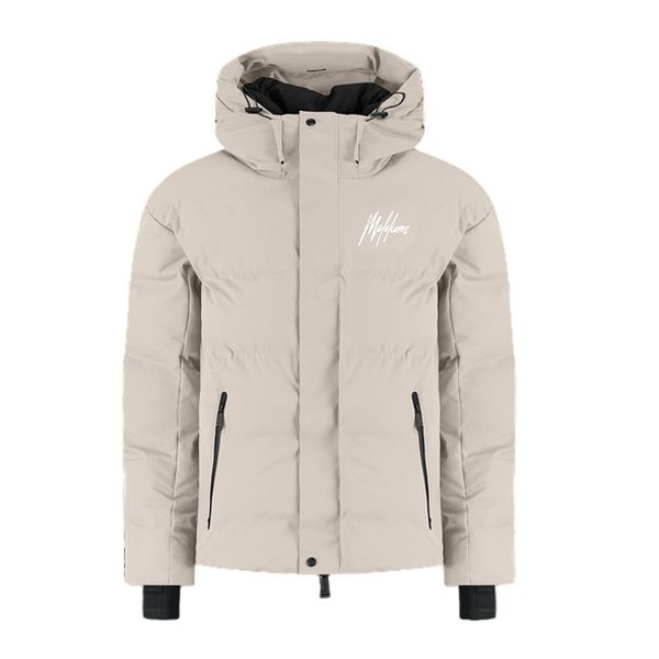 Malelions Men Ski Downhill Puffer Jacket | Cream