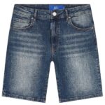 Malelions Washed Denim Korte Broek Donker blauw
