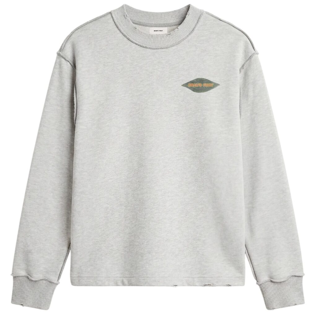 Bram’s Fruit Distressed Leaf Longsleeve T-shirt Grijs