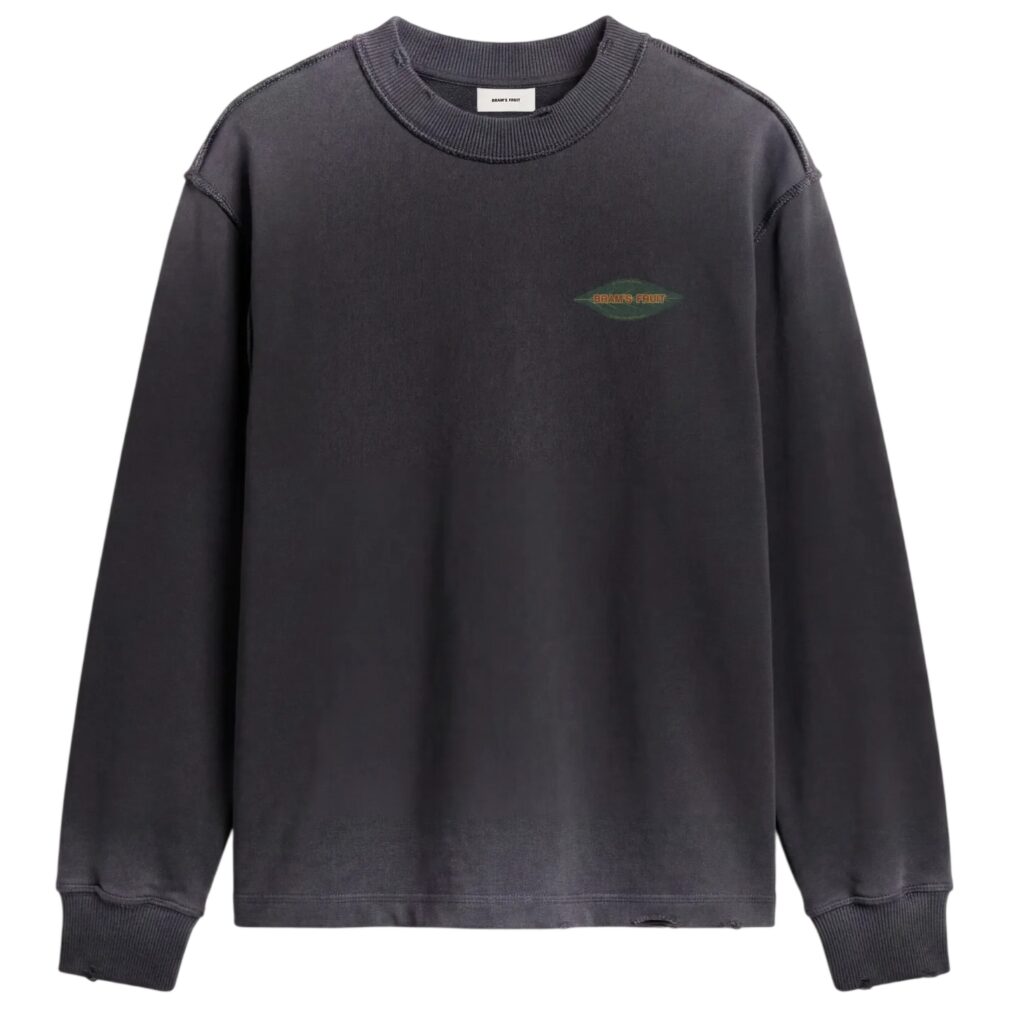 Bram’s Fruit Distressed Leaf Longsleeve T-shirt Zwart