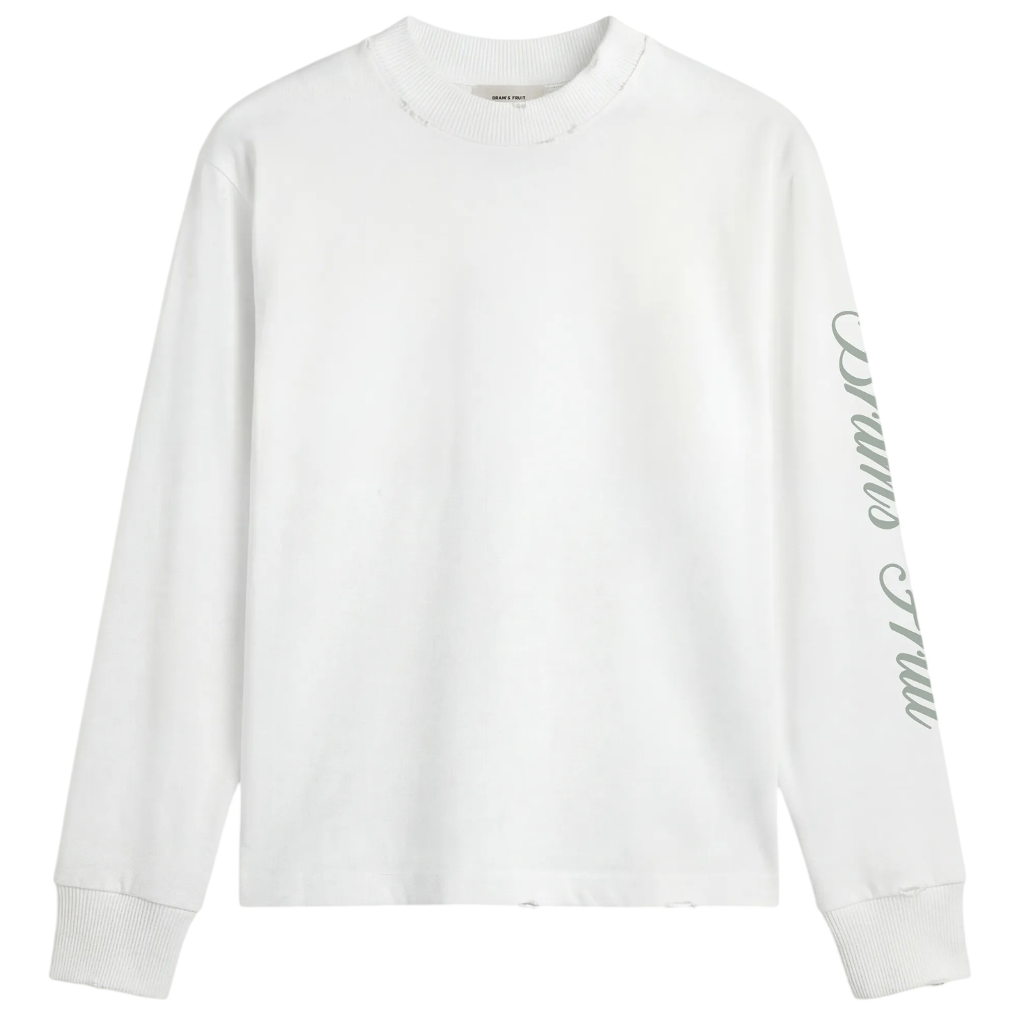 Bram’s Fruit Distressed Script Logo Longsleeve T-shirt Off White