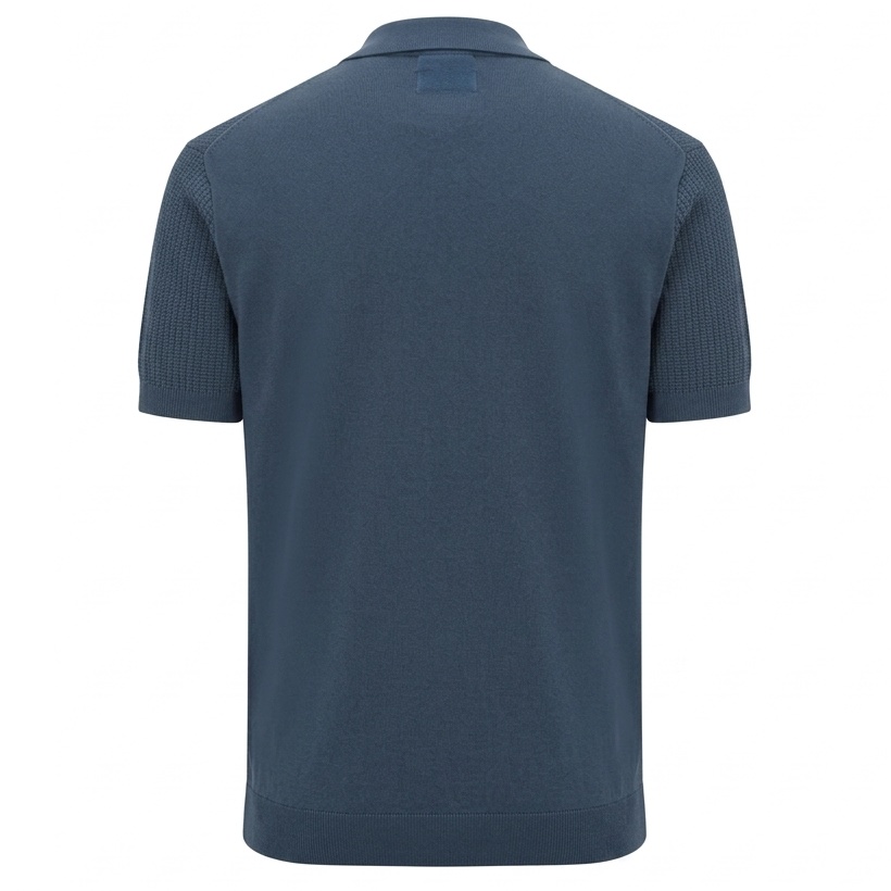 Gentiluomo 3 Buttons Knitted Polo Donker Blauw