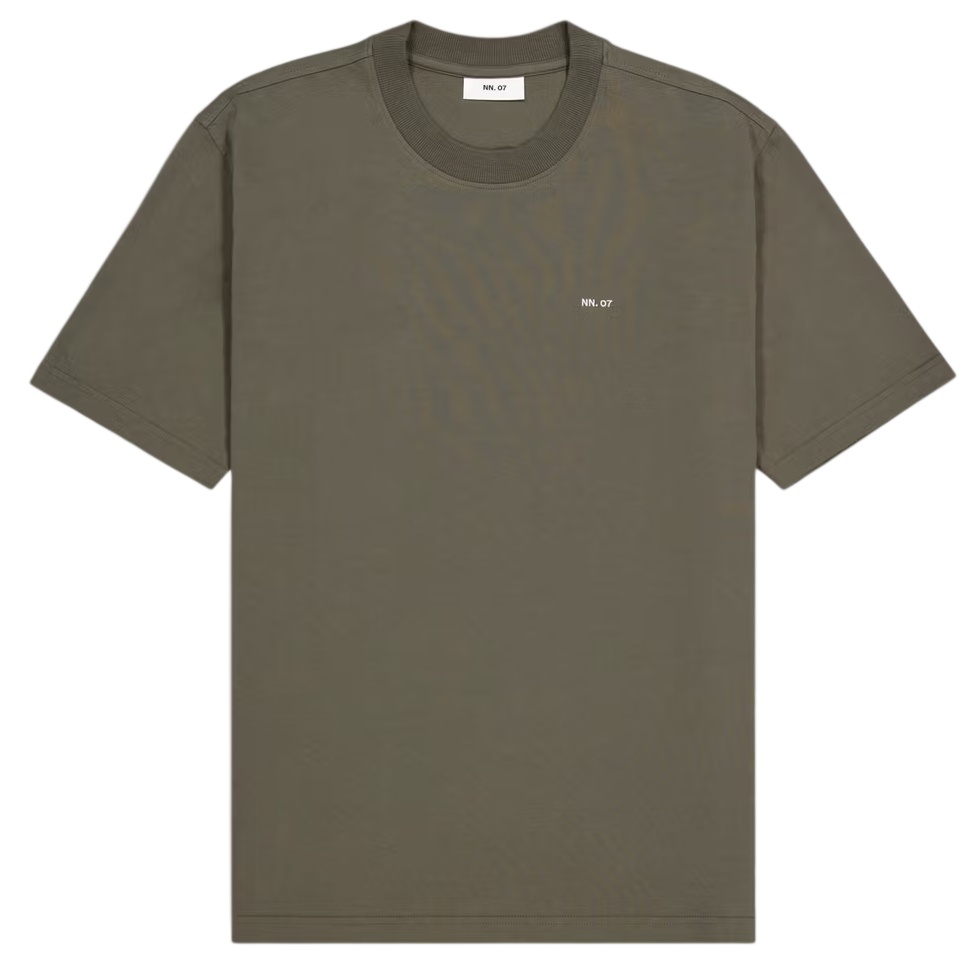 NN.07 Adam Emb T-shirt Donker Groen