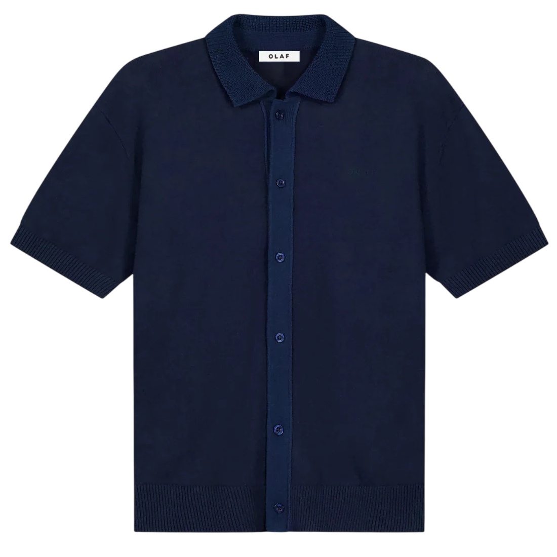 Olaf Linen Knitted Overhemd Navy