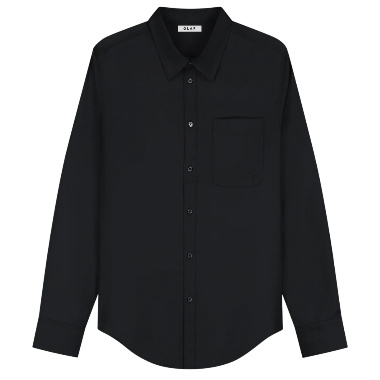 Olaf Tropical Wool Blend Overhemd Zwart