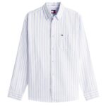 Tommy Jeans Stripe Oxford Overhemd Wit/Blauw