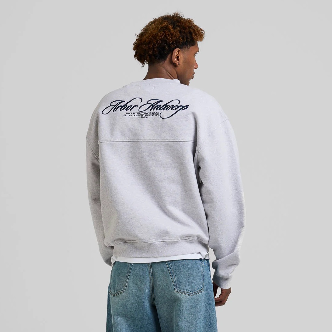 Arbor Antwerp Cursive Sweater Grijs