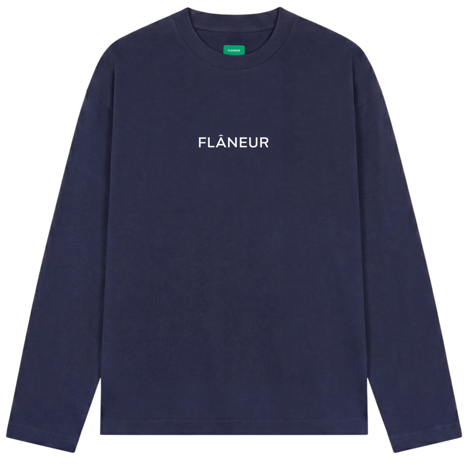 Flâneur Box Logo Longsleeve T-shirt Donker Blauw
