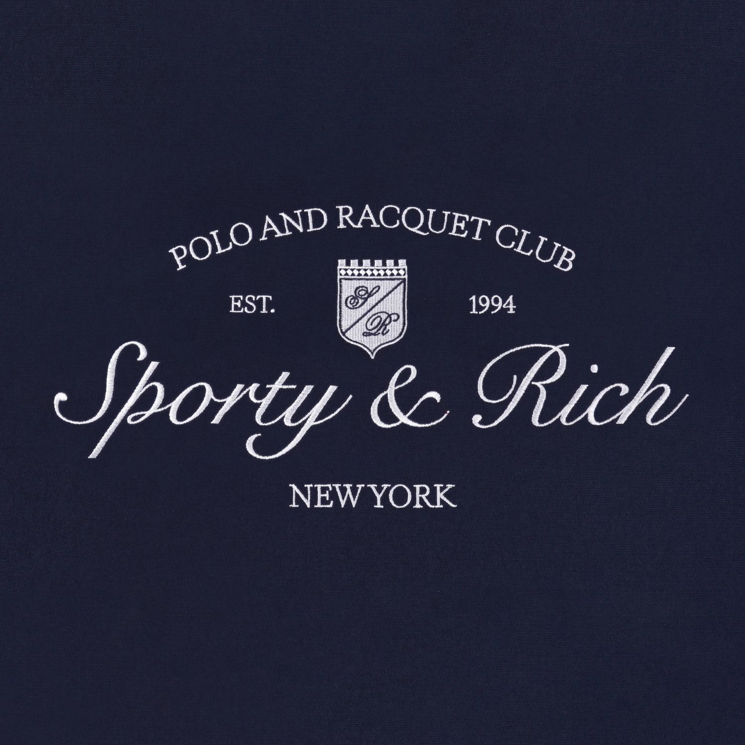 Sporty & Rich Syracuse Embroidered Sweater Navy