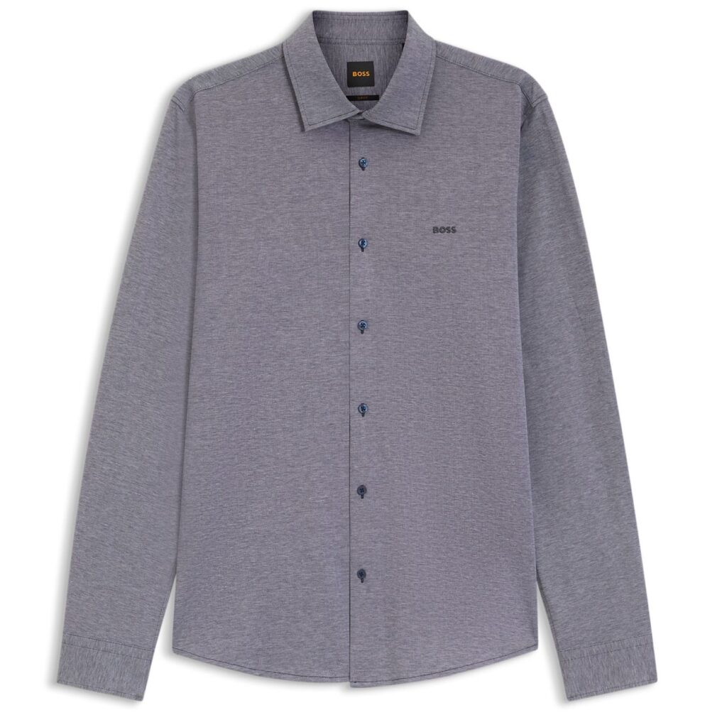 Boss Mysoft Overhemd Donker Blauw