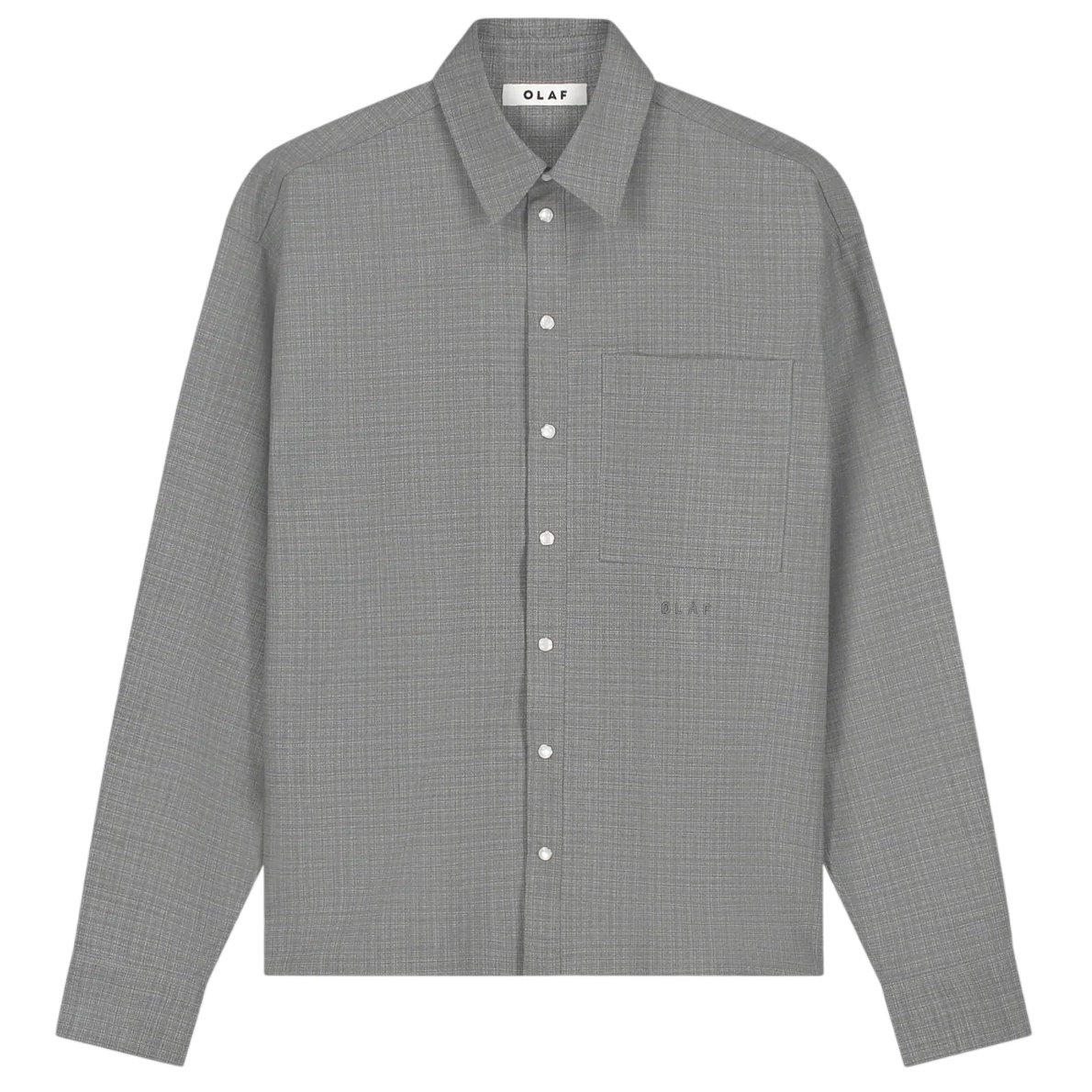 Olaf Wool Boxy Overhemd Grijs