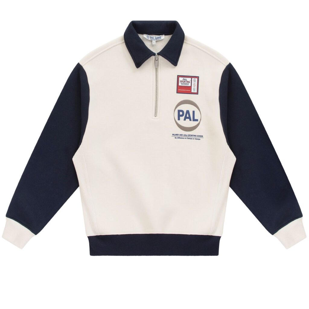 PAL Sporting Goods Pre Game Half Zip Sweater Off White/Navy